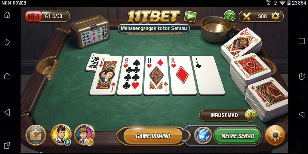 Tampilan menarik gameplay domino di 11TBET.