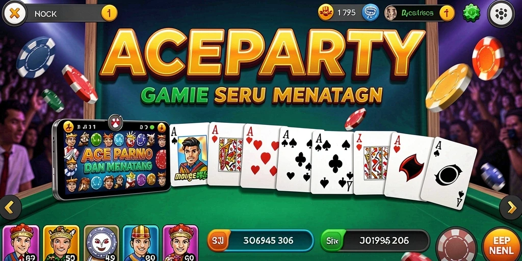Tampilan gameplay ACEPARTY yang menarik dan seru.