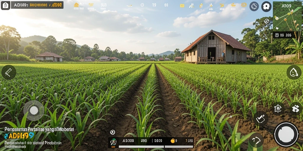 Tampilan screenshot gameplay ADI99 yang menampilkan kegiatan bertani.
