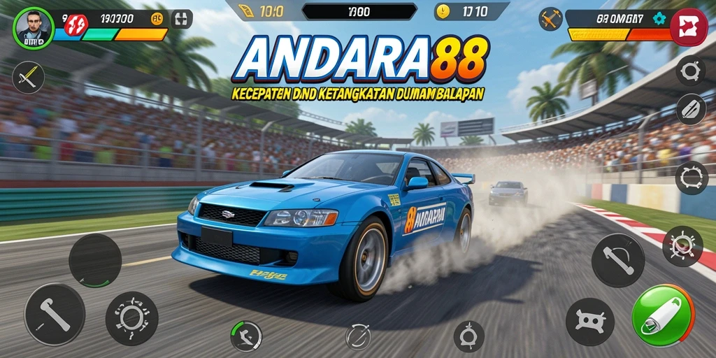 Tampilan gameplay ANDARA88 yang memukau saat balapan.