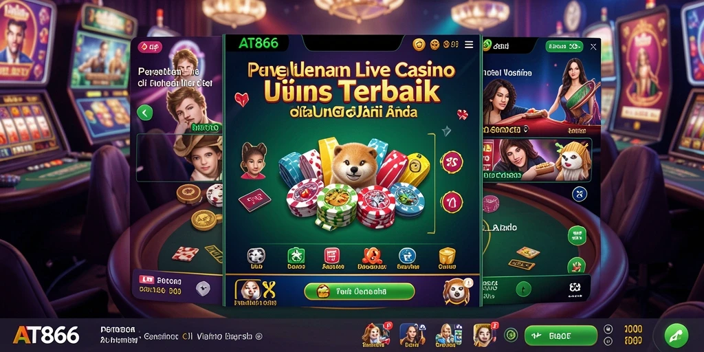 Screenshot utama AT866 menampilkan suasana kasino Live yang menyenangkan dan interaktif.