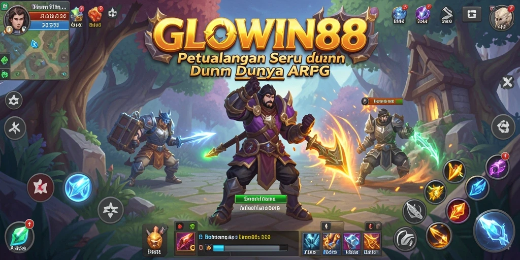 Tangkapan layar dari gameplay seru GLOWIN88 dengan aksi pahlawan yang mendebarkan.