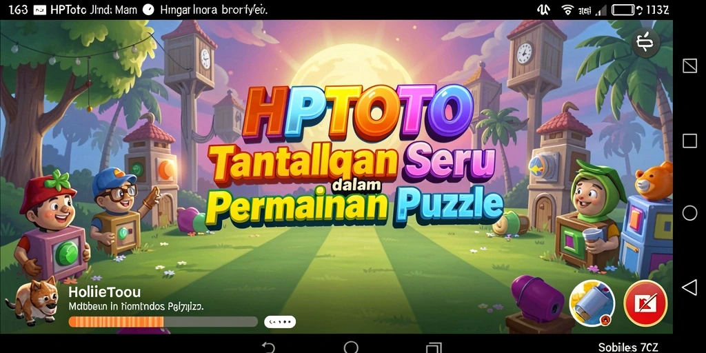 Screenshot gameplay HPTOTO menampilkan teka-teki yang penuh warna.