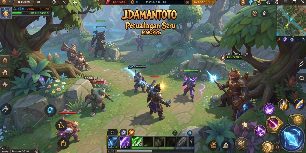 Tangkapan layar gameplay IDAMANTOTO yang menampilkan pertempuran seru di dunia MMORPG.