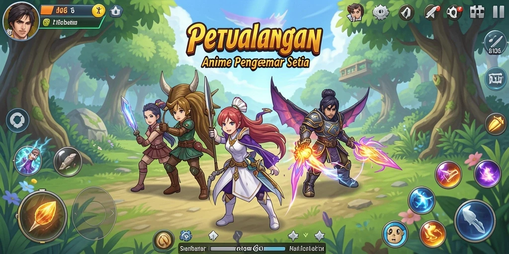 Tampilan gameplay N06 yang seru dan dinamis penuh karakter Anime.