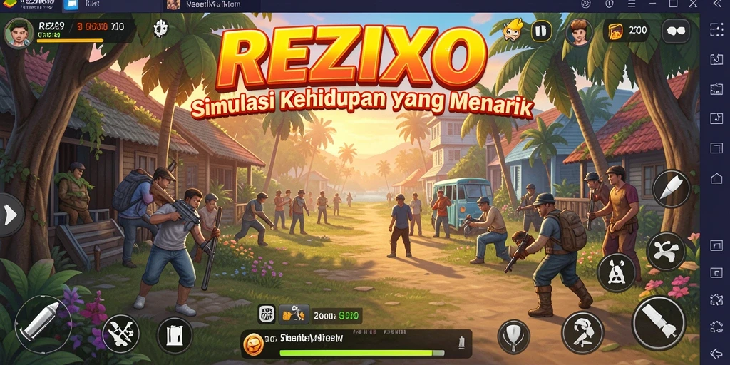 Screenshot utama yang menampilkan gameplay simulasi yang seru.