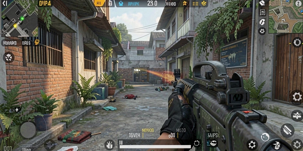 Screenshot RPVIP4 menampilkan aksi tegang dalam pertempuran FPS.